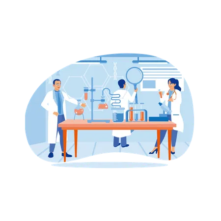 Scientist in the laboratory room  Illustration