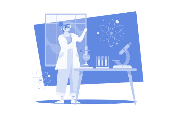 Scientist In The Metaverse Illustration Concept On White Background Illustration