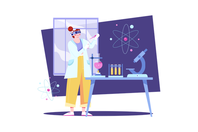 Scientist in the metaverse  Illustration