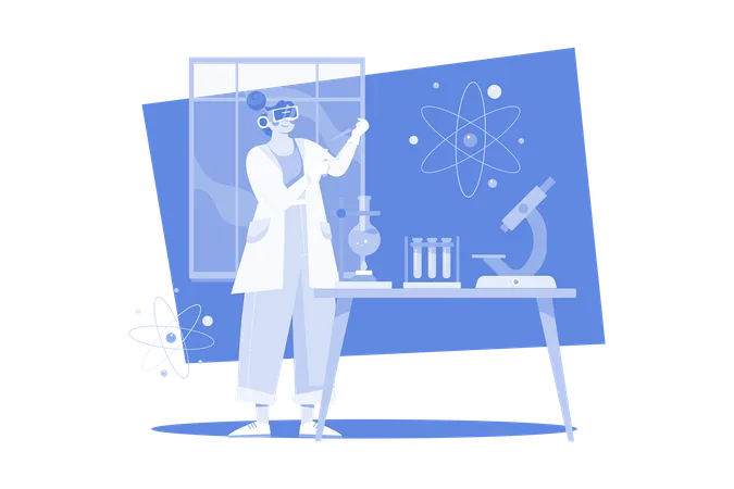 Scientist In The Metaverse  Illustration