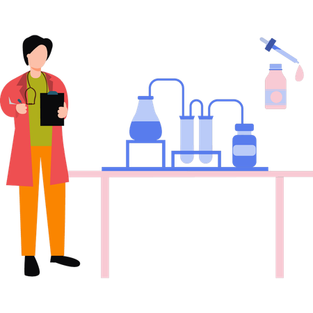 Scientist is doing an experiment  Illustration