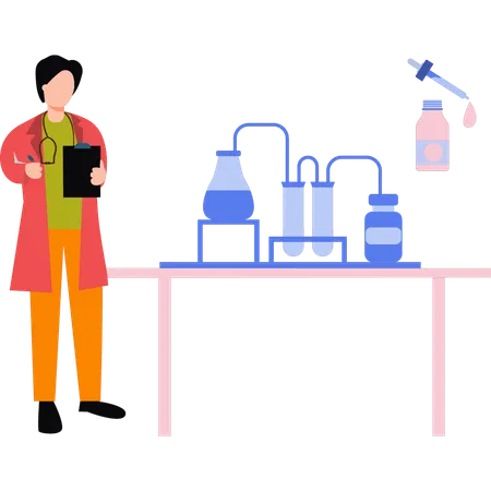 Scientist is doing an experiment  Illustration