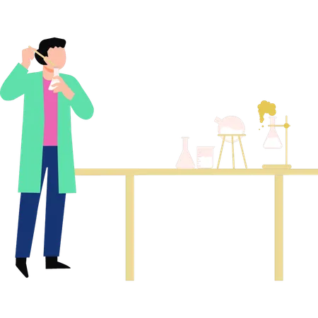 A Scientist Is Doing An Experiment In A Laboratory Illustration