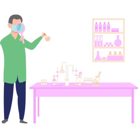 Scientist is doing lab experiments  Illustration