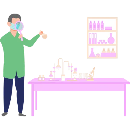 A Chemist Is Doing Research In A Lab Illustration