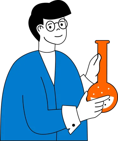 Scientist is doing lab experiments  Illustration