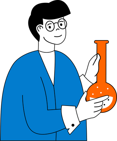 Scientist is doing lab experiments  Illustration