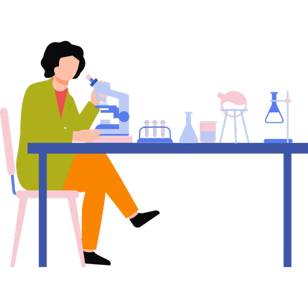 Scientist is doing research  Illustration