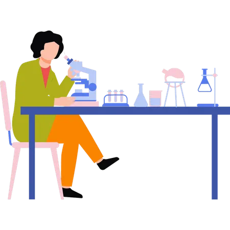 Scientist is doing research  Illustration