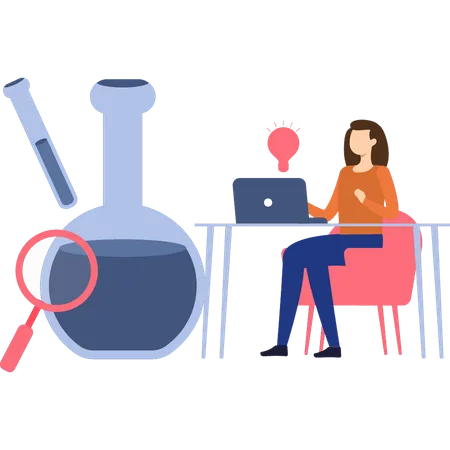 Scientist is experimenting with an idea  Illustration