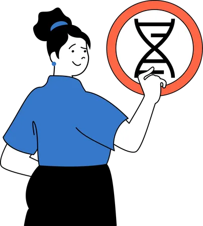 Scientist is explaining genetics study  Illustration