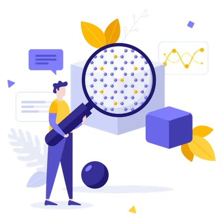 Scientist Looking At Molecular Structure  Illustration