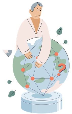 Scientist makes experiments to determine environmental problems  Illustration
