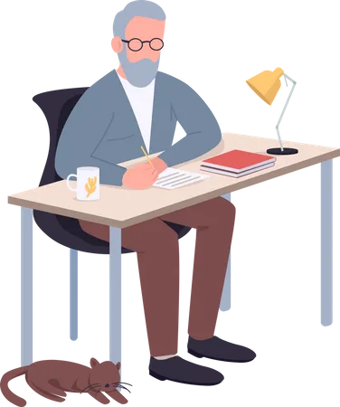 Scientist making notes  Illustration