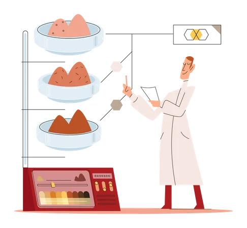 Scientist measuring ground levels  Illustration