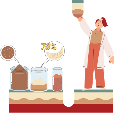 Scientist measuring ground levels status  Illustration