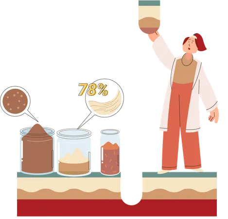 Scientist measuring ground levels status  Illustration