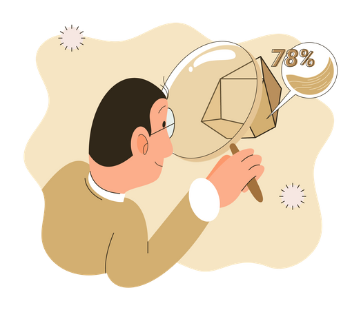 Scientist measuring rock intensity levels  Illustration