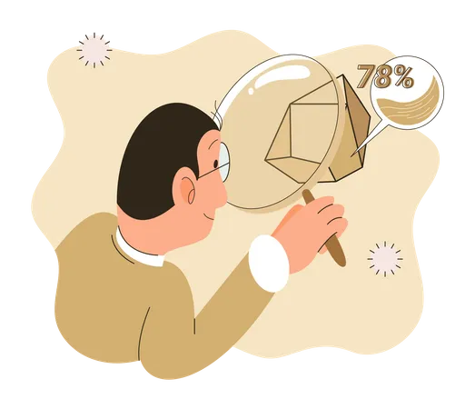 Scientist measuring rock intensity levels  Illustration