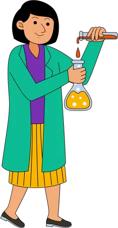 Scientist mixing lab chemical  Illustration