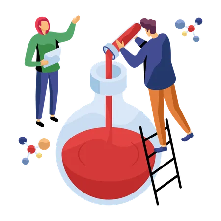 Scientist performing lab experiments  Illustration