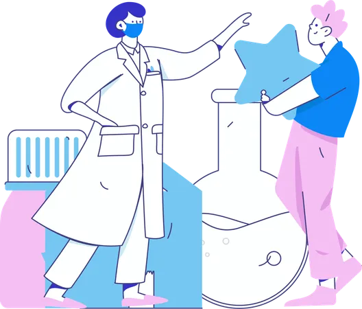 Scientist performs lab experiment  Illustration