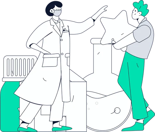 Scientist Performs Lab Experiment  Illustration