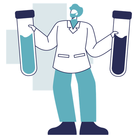 Scientist performs lab experiment  Illustration