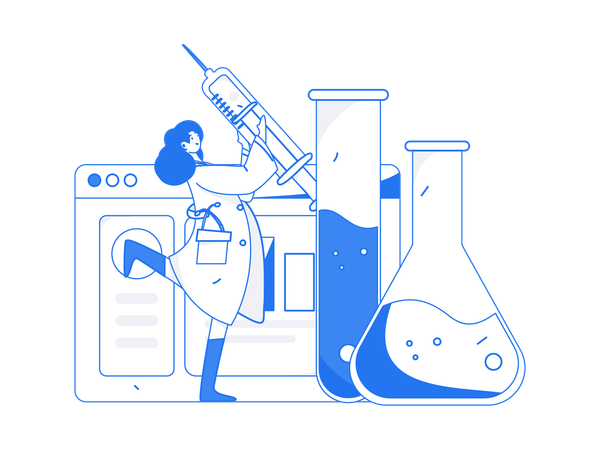 Scientist performs lab experiment  Illustration