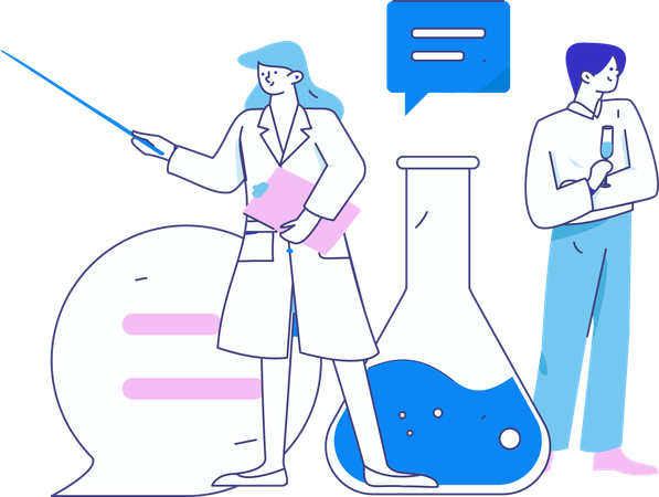 Scientist performs lab experiment in laboratory  Illustration