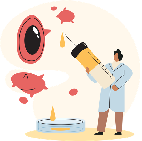 Scientist performs lab research  Illustration