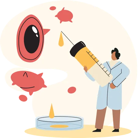 Scientist performs lab research  Illustration