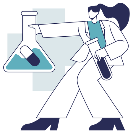 Scientist performs lab test  Illustration