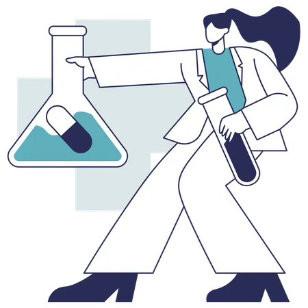 Scientist performs lab test  Illustration