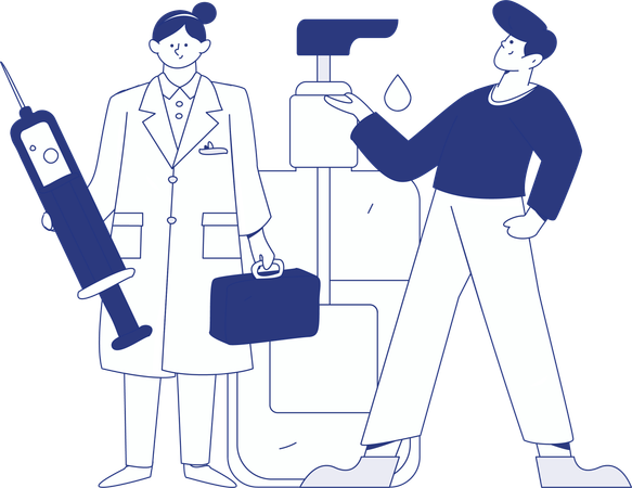 Scientist performs lab tests  Illustration