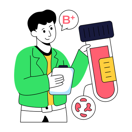 Scientist performs Test Tube experiment  Illustration