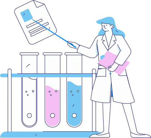 Scientist performs vaccine testing  Illustration