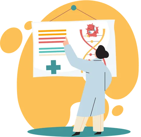 Scientist presenting new vaccine  Illustration