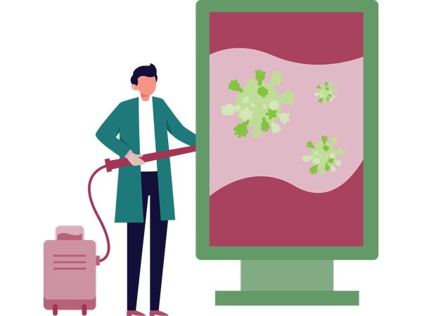 Scientist removing virus  Illustration