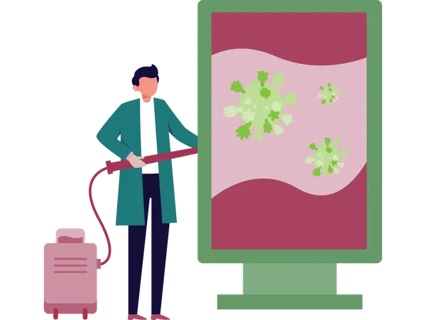 Scientist removing virus  Illustration