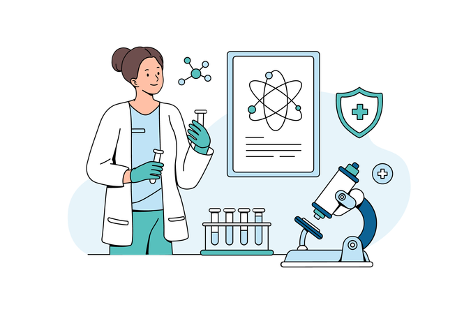 Scientist research in laboratory  Illustration