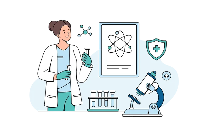 Scientist research in laboratory  Illustration