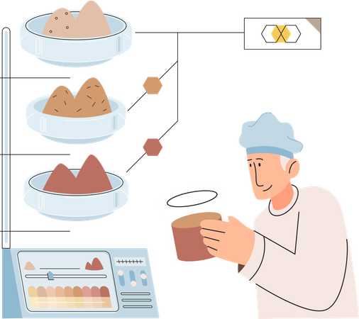 Scientist research on ground soil  Illustration