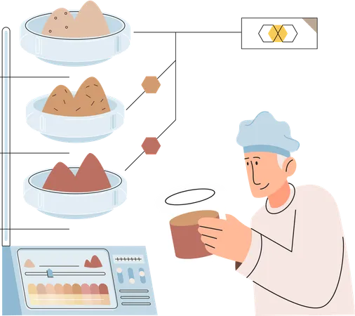 Scientist research on ground soil  Illustration