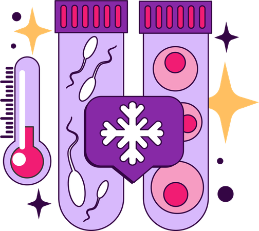 Scientist researches on IVF procedure  Illustration