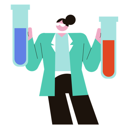 Scientist researches on lab chemicals  Illustration