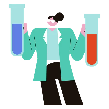Scientist researches on lab chemicals  Illustration