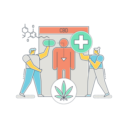 Scientist searching various use of CBD  Illustration