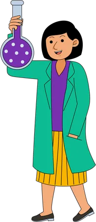 Scientist showing lab chemical  Illustration