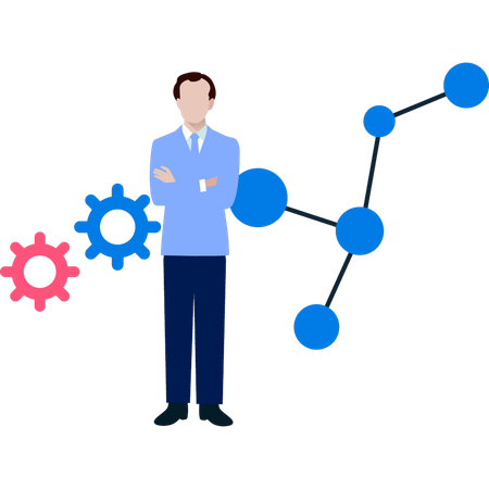 Scientist showing molecules  Illustration